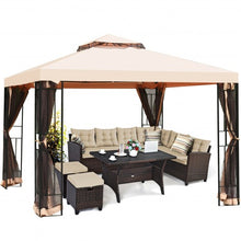 Load image into Gallery viewer, 10 x 10 ft 2 Tier Vented Metal Gazebo Canopy with Mosquito Netting
