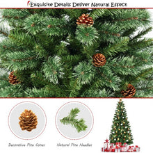 Load image into Gallery viewer, 7 ft Premium Hinged Artificial Christmas Tree with Pine Cones
