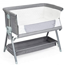 Load image into Gallery viewer, Adjustable Baby Bedside Crib with Large Storage-Gray
