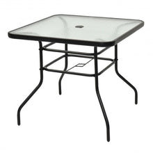 Load image into Gallery viewer, 32&quot; Patio Tempered Glass Steel Frame Square Table
