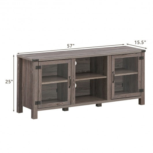 TV Stand Entertainment Center for TV's with Storage Cabinets-Taupe