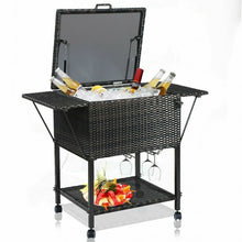 Load image into Gallery viewer, Outdoor Portable Rattan Cooler Cart Trolley

