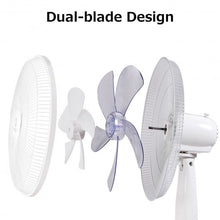 Load image into Gallery viewer, Fantask 16&quot; 3 Speed Double Blades Oscillating Pedestal Fan-White
