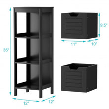 Load image into Gallery viewer, Bathroom Wooden Floor Cabinet Multifunction Storage Rack Stand Organizer-Black

