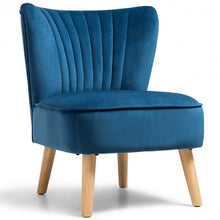 Load image into Gallery viewer, Armless Accent Chair Modern Velvet Leisure Chair-Blue
