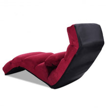 Load image into Gallery viewer, Folding Lazy Sofa Chair Stylish Sofa Couch Beds Lounge Chair W/Pillow-Burgundy
