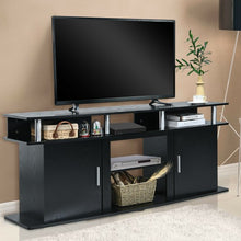 Load image into Gallery viewer, 63&quot; TV Entertainment Console Center with 2 Cabinets-Black
