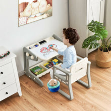 Load image into Gallery viewer, 2 in 1 Kids Easel Table and Chair Set  with Adjustable Art Painting Board
