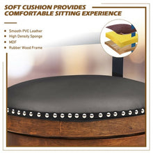 Load image into Gallery viewer, 360-Degree Swivel Stools with Leather Padded Seat
