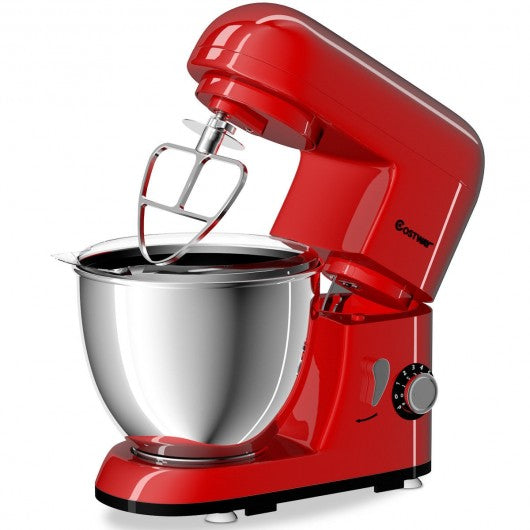 4.3 Qt 550 W Tilt-Head Stainless Steel Bowl Electric Food Stand Mixer-Red