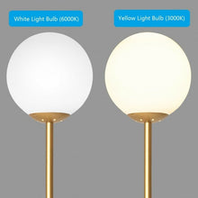 Load image into Gallery viewer, Glass Globe LED Floor Lamp w/ Acrylic Lampshade
