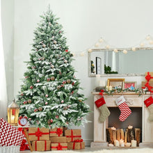 Load image into Gallery viewer, 6.5Ft Pre-lit Snow Flocked Hinged Artificial Christmas Tree
