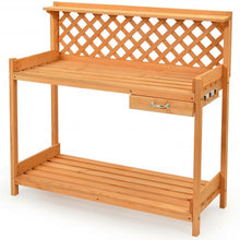 Load image into Gallery viewer, Garden Wood Work Potting Bench Station with Hook
