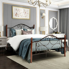 Load image into Gallery viewer, Full Size Steel Bed Frame with Stable Platform and Metal Slats-Chocolate
