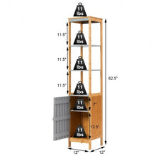 Load image into Gallery viewer, Bathroom Floor Cabinet Bamboo 5-Tier Concise Freestanding Storage Shelf
