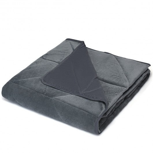 Crystal Velvet Fabric Weighted Blanket with Glass Beads-15 lbs