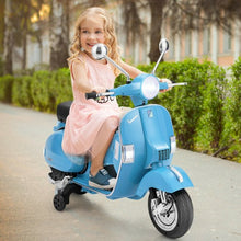 Load image into Gallery viewer, 6V Kids Ride on Vespa Scooter Motorcycle with Headlight-Blue
