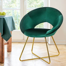 Load image into Gallery viewer, Modern Accent Velvet Dining Arm Chair w/ Golden Metal Legs &amp; Soft Cushion-DG
