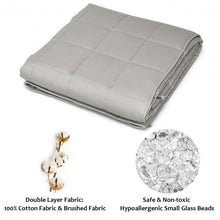 Load image into Gallery viewer, 25 lbs Weighted Blankets 100% Cotton with Glass Beads -Light Gray
