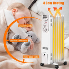 Load image into Gallery viewer, 1500 W Electric Oil Filled Radiator Space Heater
