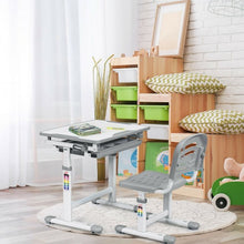 Load image into Gallery viewer, Height Adjustable Children�s Desk Chair Set -Gray
