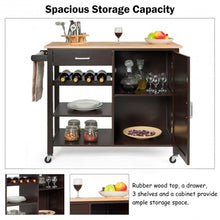 Load image into Gallery viewer, Giantex Kitchen Island Cart Rolling Serving Cart Wood Trolley-Brown

