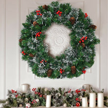 Load image into Gallery viewer, 24&quot; Pre-lit Christmas Spruce Wreath with 8 Flash Modes
