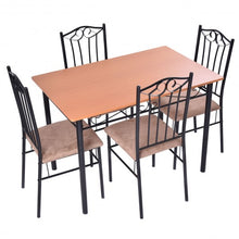 Load image into Gallery viewer, 5 pcs Dining Set Wooden Table and 4 Cushioned Chairs
