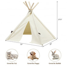 Load image into Gallery viewer, Indoor Pet Teepee Dog Puppy Cat Bed Portable Pet Canvas Tent and House
