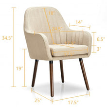 Load image into Gallery viewer, Set of 2 Fabric Upholstered Accent Chairs with Wooden Legs-Beige
