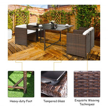 Load image into Gallery viewer, 5 pcs Outdoor Patio Garden Rattan Dining Set

