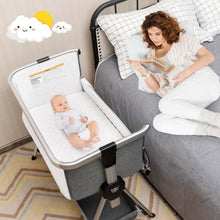 Load image into Gallery viewer, Baby Bed Side Crib Portable Adjustable Infant Travel Sleeper Bassinet-Dark Gray
