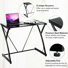 Load image into Gallery viewer, Glass Top Computer Desk Writing Study Workstation

