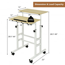 Load image into Gallery viewer, Height Adjustable Mobile Standing Desk with rolling wheels for office and home-Natural
