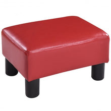 Load image into Gallery viewer, Small PU Leather Rectangular Seat Ottoman Footstool-Red
