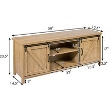 Load image into Gallery viewer, TV Stand with Cabinet Sliding Barn Door -Oak

