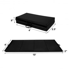 Load image into Gallery viewer, 4&#39;x10&#39;x2&quot; Thick Folding Panel Gymnastics Mat-Black
