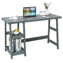 Load image into Gallery viewer, Trestle Computer Desk Home Office Workstation with Removable Shelves-Gray
