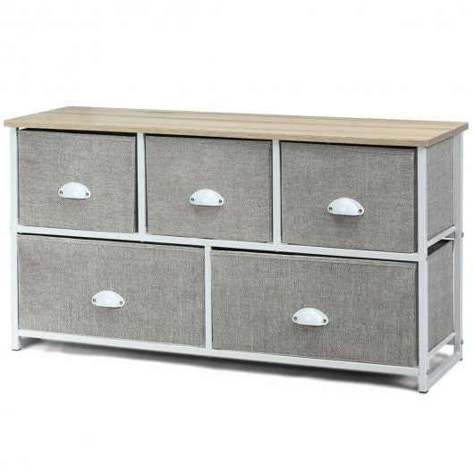 Wood Dresser Storage Unit Side Table Display Organizer-White