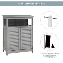 Load image into Gallery viewer, Wood Freestanding Bathroom Storage Cabinet with Double Shutter Door-Gray
