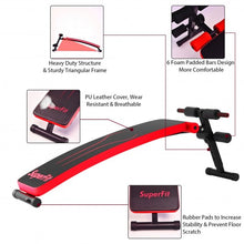 Load image into Gallery viewer, Folding Weight Bench Adjustable Sit-up Board Workout Slant Bench-Red
