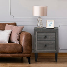 Load image into Gallery viewer, Multipurpose Retro Bedside Nightstand with 2 Drawers
