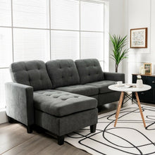 Load image into Gallery viewer, Convertible L-shaped Sectional Sofa Couch with Massage Cushion-Dark Gray
