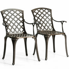 Load image into Gallery viewer, Outdoor Aluminum Dining Set of 2 Patio Bistro Chairs
