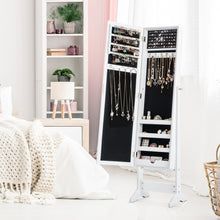 Load image into Gallery viewer, Mirrored Standing Jewelry Cabinet Storage Box-White
