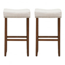 Load image into Gallery viewer, Set of 2 Nailhead Saddle Bar Stools 29&quot; Height
