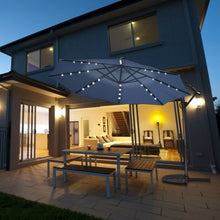 Load image into Gallery viewer, 10FT 360° Rotation Solar Powered LED Patio Offset Umbrella-Blue
