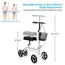 Load image into Gallery viewer, Medical Steerable Knee Walker with Dual Braking System-White
