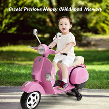 Load image into Gallery viewer, 6V Kids Ride on Vespa Scooter Motorcycle with Headlight-Pink
