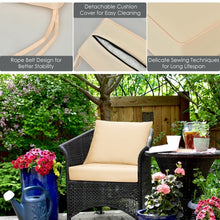 Load image into Gallery viewer, Deep Seat Chair Cushion Pads Set with Rope Belts for Indoor and Outdoor-White
